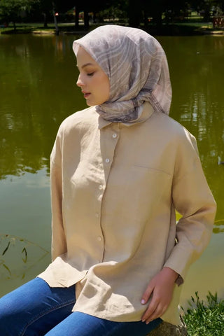 Rustic Mistral Desen Eşarp - Taş