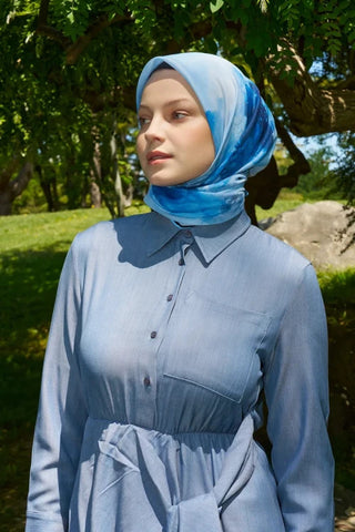 Rustic Rosie Desen Eşarp - Mavi