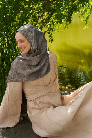 Elegance Etnik Desen Jakar Şal - Kahverengi