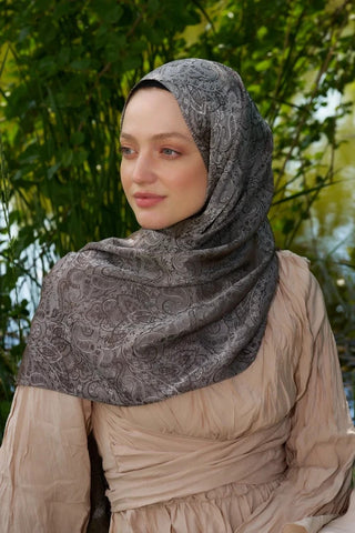 Elegance Etnik Desen Jakar Şal - Kahverengi