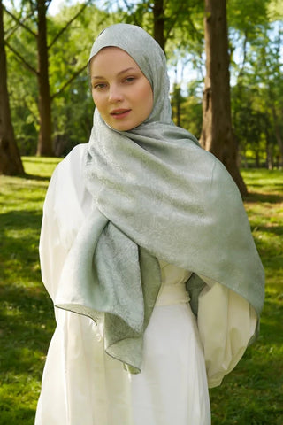 Elegance Etnik Desen Jakar Şal - Mint