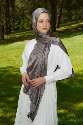 Rabia Hundi Elegance Lace DesenJakarŞal-Kahverengi