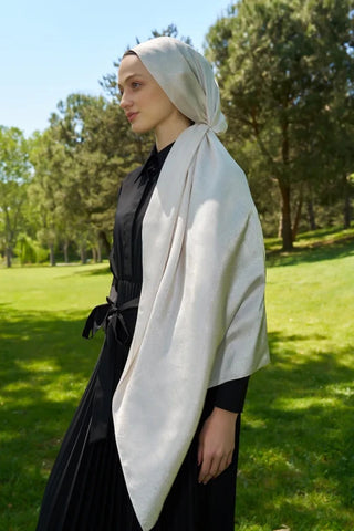 Elegance Silva Desen Jakar Şal - İnci