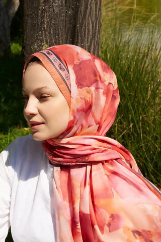 Prestige Helia Desen Şal - Turuncu