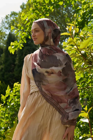 Prestige Helia Desen Şal - Kahverengi