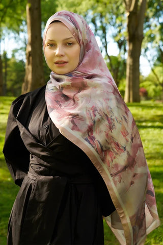 Crystal Flower Desen Şal - Nude