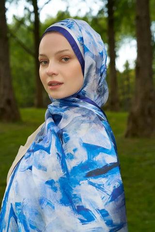 Crystal Flower Desen Şal - Saks