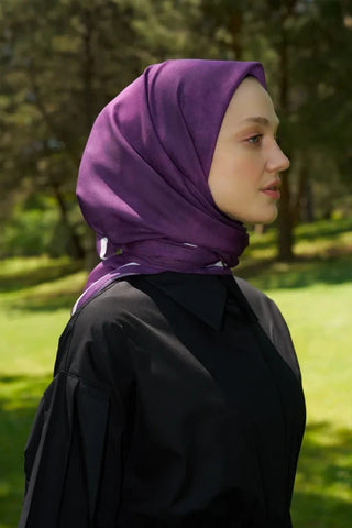 Rustic Batik Desen Eşarp - Mor