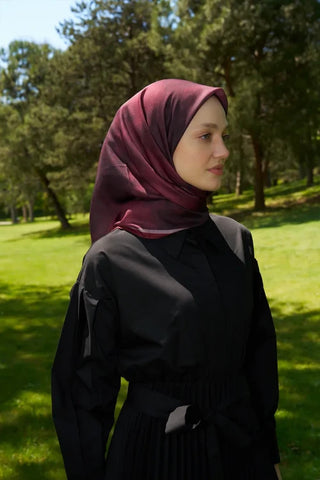 Rustic Batik Desen Eşarp - Bordo