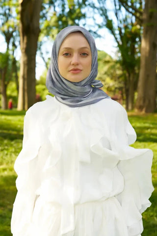 Rustic Batik Desen Eşarp - Gri