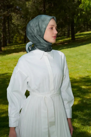 Rustic Batik Desen Eşarp - Yeşil