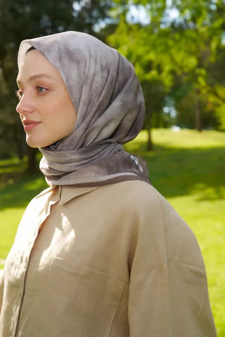 Rustic Batik Desen Eşarp - Bej