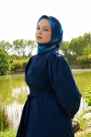 Rustic Rosie Desen Eşarp - Lacivert