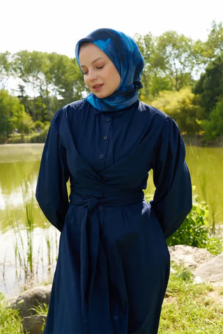 Rustic Rosie Desen Eşarp - Lacivert