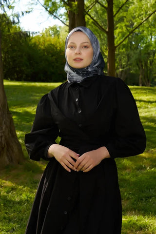 Rustic Rosie Desen Eşarp - Siyah