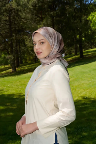 Rustic Rosie Desen Eşarp - Kahverengi