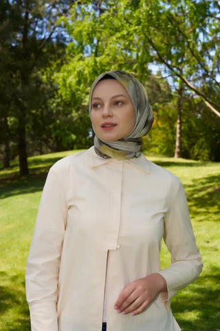 Rustic Rosie Desen Eşarp - Yeşil