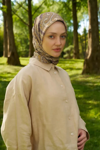 Rustic Mistral Desen Eşarp - Yağ Yeşili