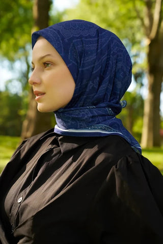 Rustic Mistral Desen Eşarp - Lacivert
