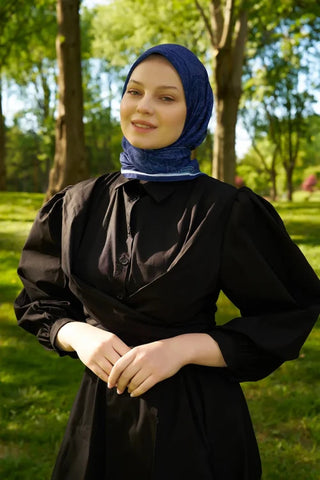 Rustic Mistral Desen Eşarp - Lacivert