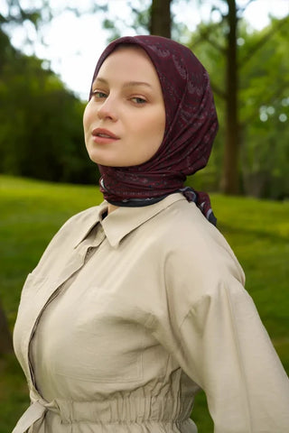 Rustic Mistral Desen Eşarp - Bordo
