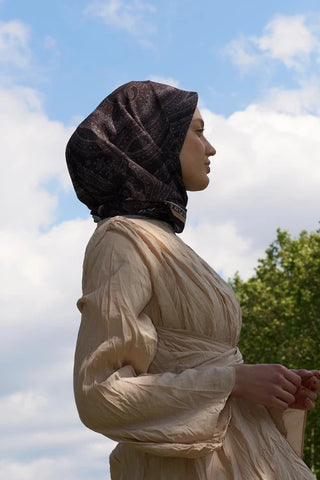 Rustic Mistral Desen Eşarp - Acı Kahve