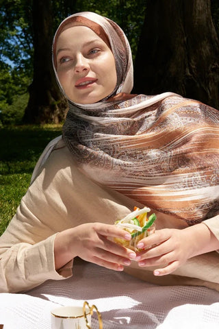 Crystal Hola Desen Şal - Kahverengi