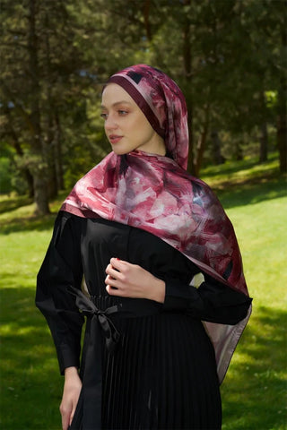 Crystal Flower Desen Şal - Bordo