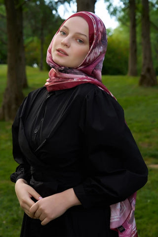 Crystal Perla Desen Şal - Kırmızı