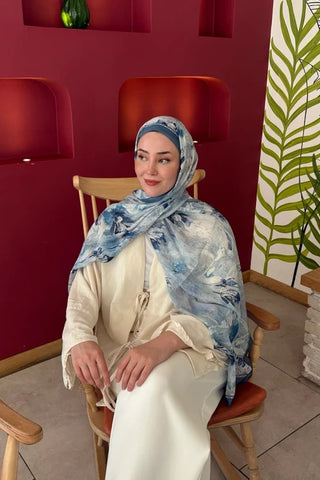 Prestige Leona Desen Şal - Mavi