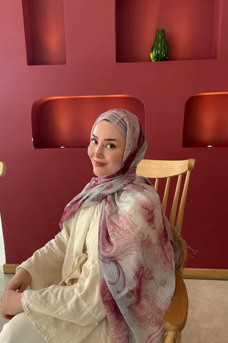 Prestige Vintage Desen Şal - Pembe