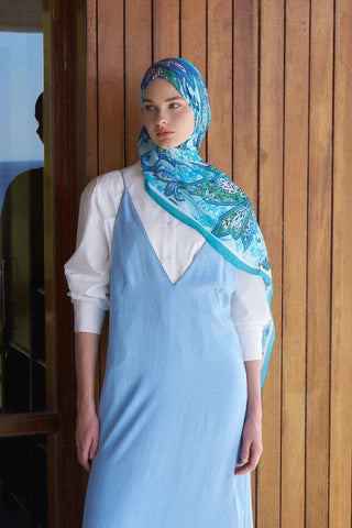 Endless Alive Desen Şal - Turkuaz