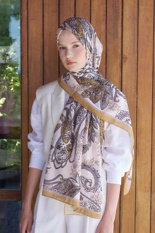 Endless Alive Desen Şal - Hardal