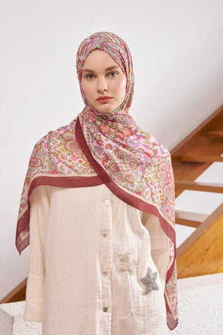 Passionate Marissa Desen Şal - Bordo