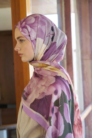 Passionate Floret Desen Şal - Mor