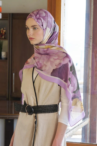 Passionate Floret Desen Şal - Mor