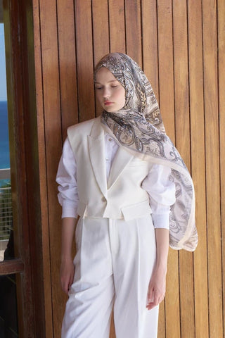 Endless Alive Desen Şal - Tereyağı Sarısı