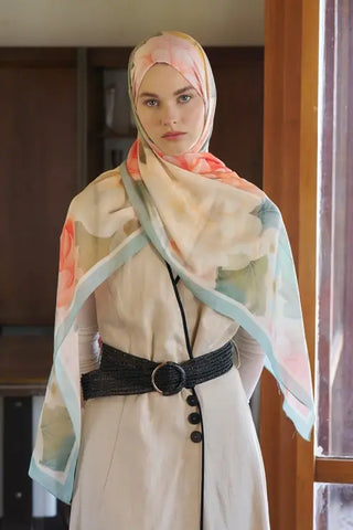 Passionate Floret Desen Şal - Mint