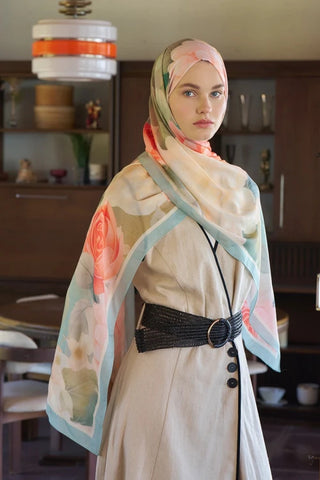 Passionate Floret Desen Şal - Mint