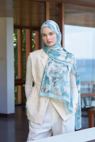 Passionate Lush Desen Şal - Açık Mavi