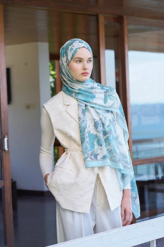 Passionate Lush Desen Şal - Açık Mavi