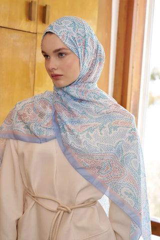 Endless Brise Desen Şal - Mavi