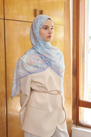 Endless Brise Desen Şal - Mavi