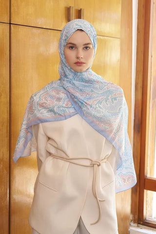 Endless Brise Desen Şal - Mavi