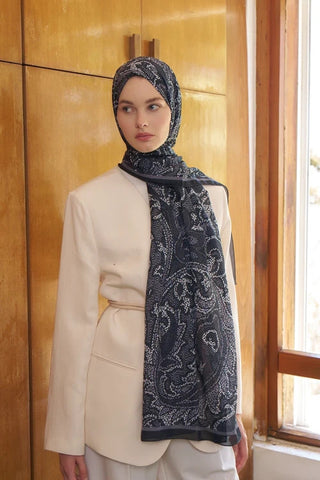 Endless Brise Desen Şal - Siyah