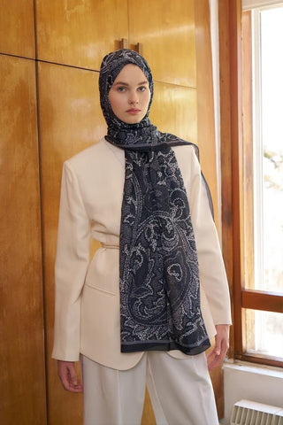 Endless Brise Desen Şal - Siyah