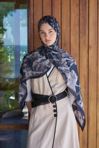 Passionate Lush Desen Şal - Siyah