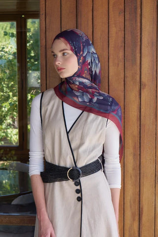 Passionate Lush Desen Şal - Bordo