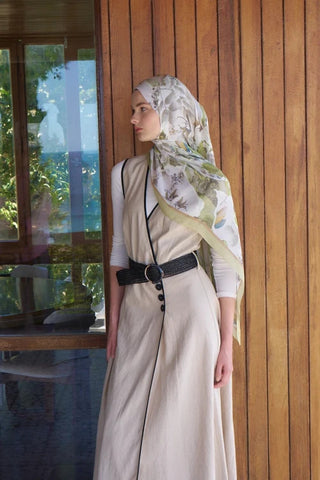 Passionate Lush Desen Şal - Yağ Yeşili