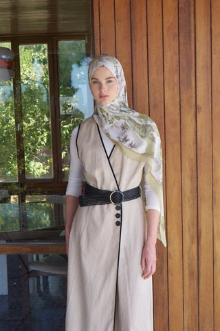 Passionate Lush Desen Şal - Yağ Yeşili